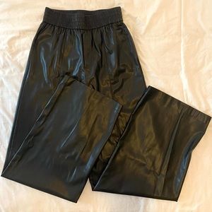 Zara wide leg leather pants